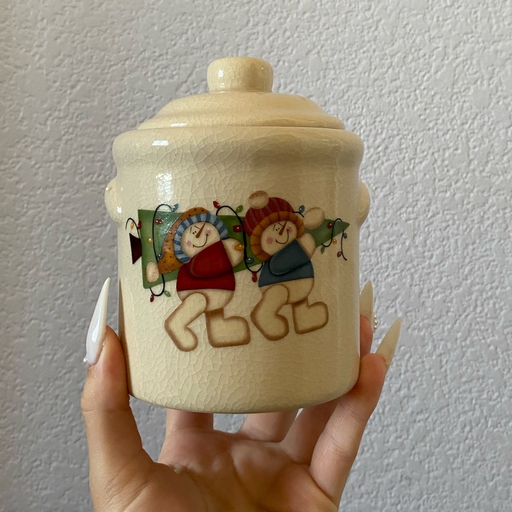 Snowman ceramic candle